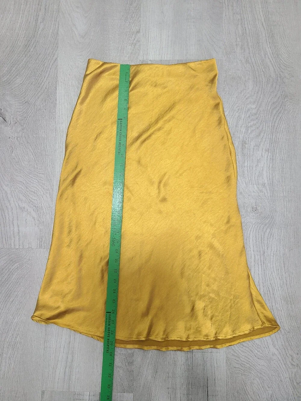 Satin Midi Skirt in Gold